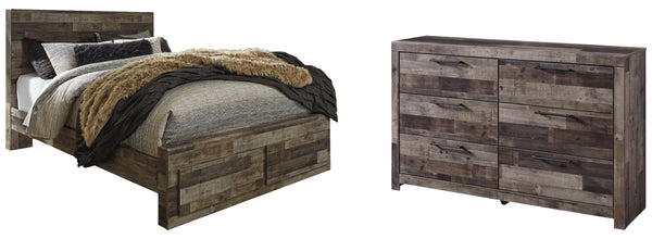 Derekson Brown Panel Bedroom Set with Storage