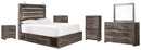 Drystan Twin Panel Bed with 2 Storage Drawers with Dresser