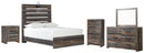 Drystan Full Panel Bed with Mirrored Dresser and 2 Nightstands