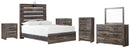 Drystan Full Panel Bed with Mirrored Dresser and 2 Nightstands