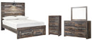 Drystan Full Bookcase Headboard Bed with Dresser