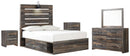 Drystan Full Bookcase Headboard Bed with Dresser