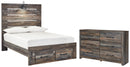 Drystan Full Bookcase Headboard Bed with Dresser