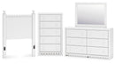 Mollviney White Panel Bedroom Set