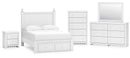 Mollviney White Panel Bedroom Set