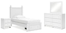 Mollviney White Panel Bedroom Set