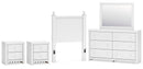 Mollviney White Panel Bedroom Set