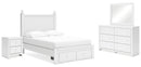 Mollviney White Panel Bedroom Set
