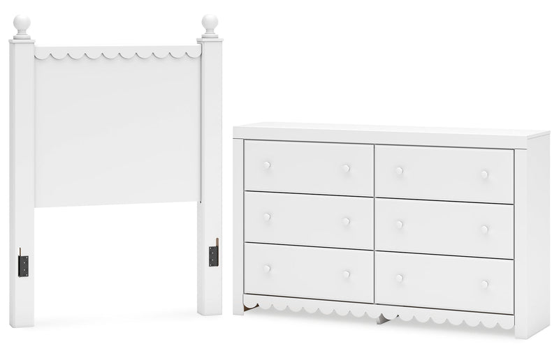 Mollviney White Panel Bedroom Set