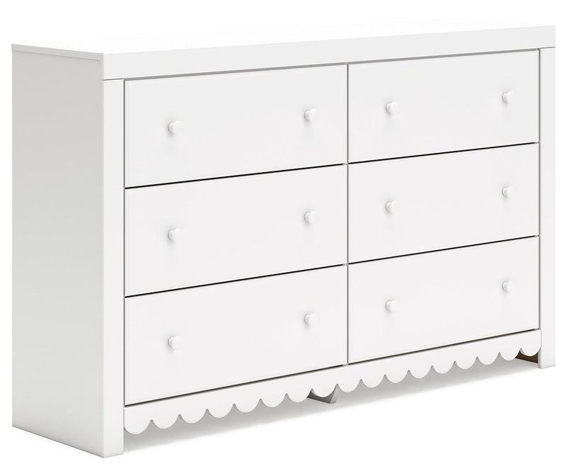 Mollviney White Panel Bedroom Set