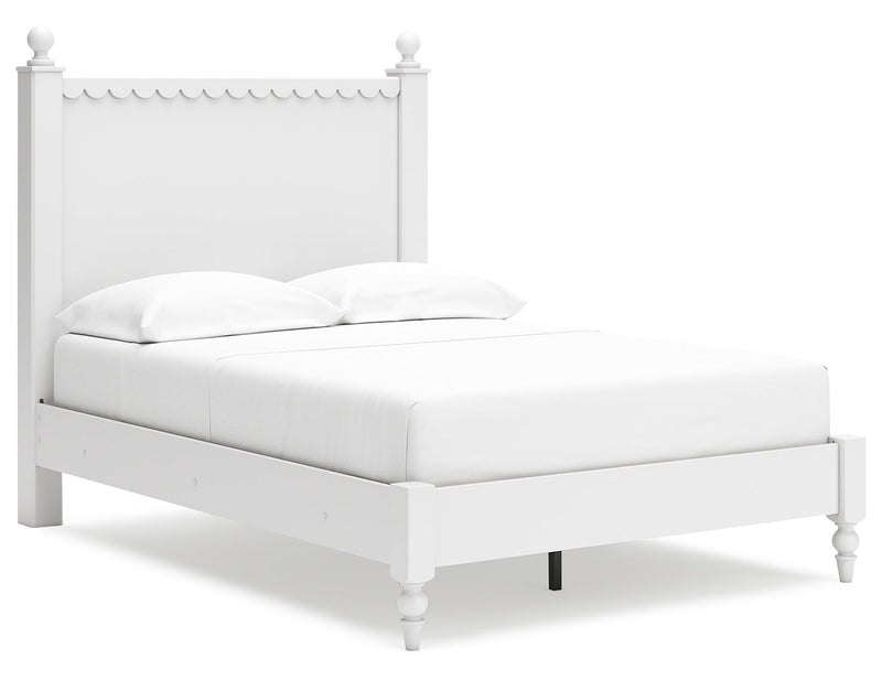 Mollviney White Panel Bedroom Set