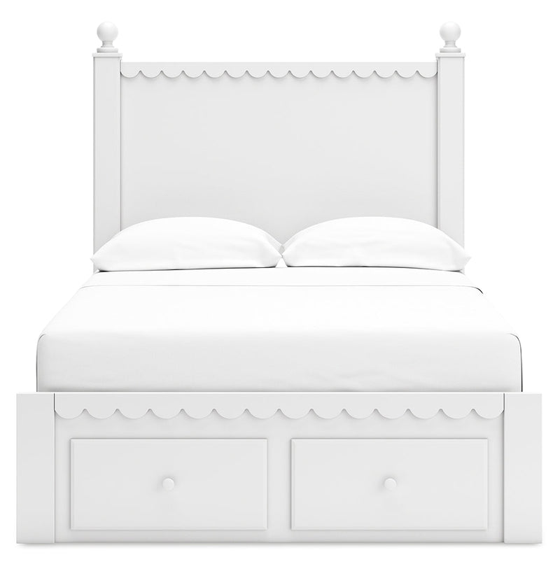 Mollviney White Panel Bedroom Set