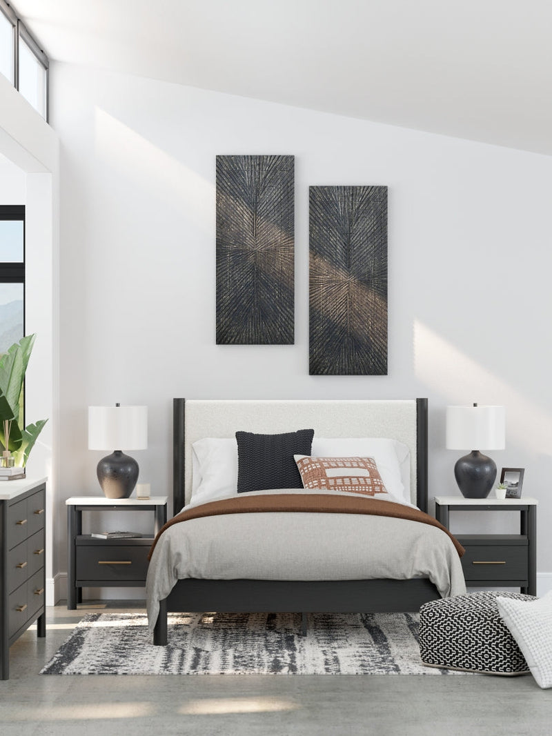 Cadmori Grey Upholstered Bedroom Set