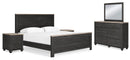 Nanforth Grey Panel Bedroom Set