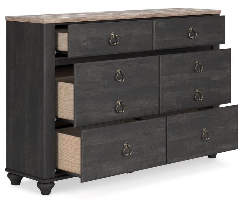 Nanforth Grey Panel Bedroom Set