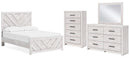 Cayboni White Panel Bedroom Set