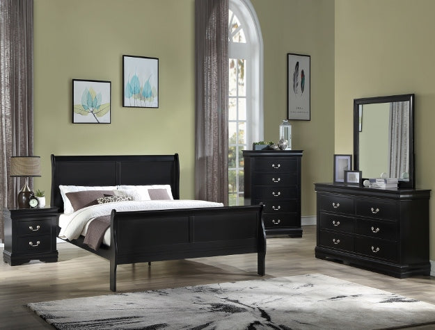 Louis Philip Bedroom Set Black