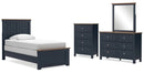Landocken Blue Panel Bedroom Set