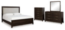 Neymorton Black Upholstered Panel Bedroom Set