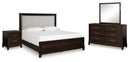 Neymorton Black Upholstered Panel Bedroom Set