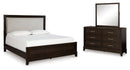 Neymorton Black Upholstered Panel Bedroom Set