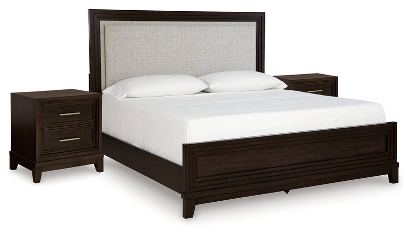 Neymorton Black Upholstered Panel Bedroom Set