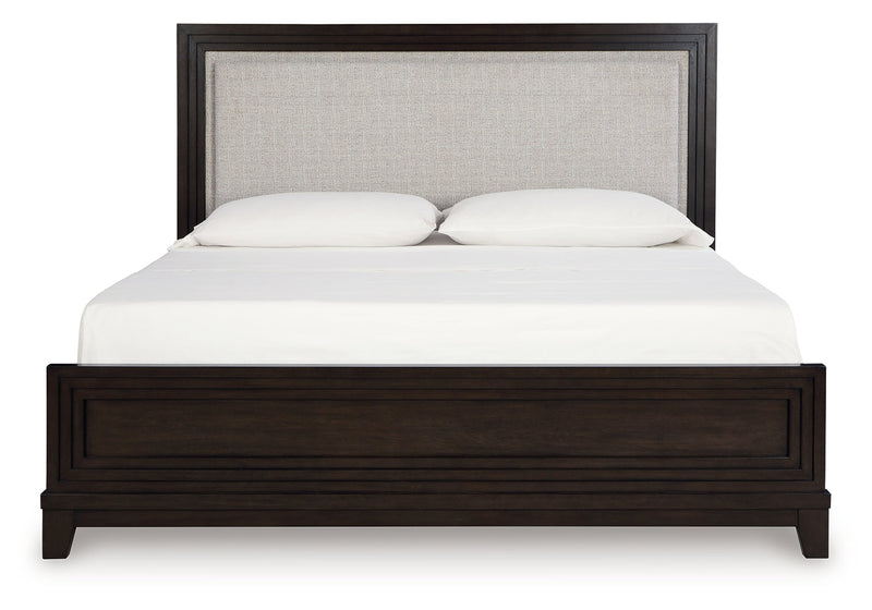 Neymorton Black Upholstered Panel Bedroom Set