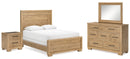 Galliden Light Brown Panel Bedroom Set