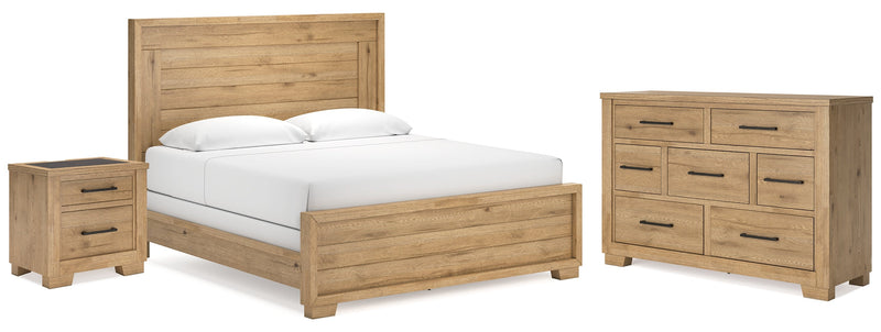 Galliden Light Brown Panel Bedroom Set