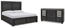 Foyland Grey Panel Storage Bedroom Set