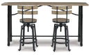 Lesterton Counter Height Dining Table and 2 Barstools