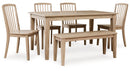 Gleanville Dining Table and 4 Chairs and Bench
