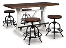 Valebeck Counter Height Dining Table and 4 Barstools