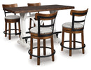 Valebeck Counter Height Dining Table and 4 Barstools