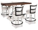 Valebeck Counter Height Dining Table and 4 Barstools