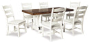 Valebeck Counter Height Dining Table and 4 Barstools
