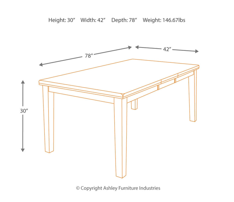 Ralene Dining Table and 4 Chairs and Bench