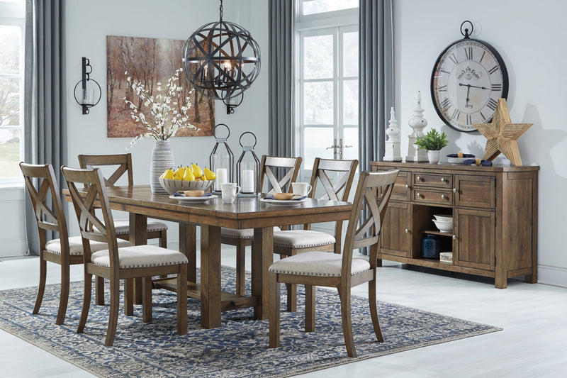 Moriville Counter Height Dining Table and 4 Barstools with Storage