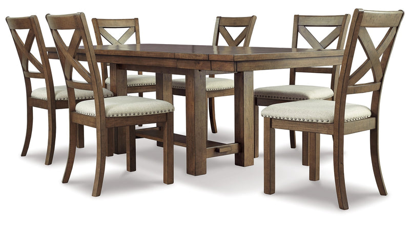 Moriville Counter Height Dining Table and 4 Barstools with Storage