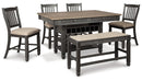 Tyler Creek Counter Height Dining Table and 6 Barstools