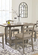 Lodenbay Counter Height Dining Table and 6 Barstools with Storage