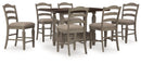 Lodenbay Counter Height Dining Table and 6 Barstools with Storage