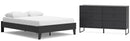 Socalle Bedroom Set Panel Platform Bed with Dresser and 2 Nightstands