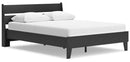 Socalle Panel Bedroom Set Platform Bed with Dresser, Chest and Nightstand Grey