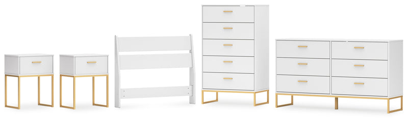 Socalle Twin Panel Headboard with Dresser and Nightstand