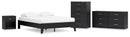 Finch Black Panel Headboard Bedroom Set