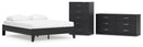 Finch Black Panel Headboard Bedroom Set