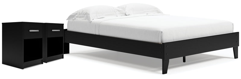 Finch Black Panel Headboard Bedroom Set