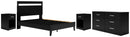 Finch Black Panel Headboard Bedroom Set