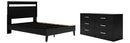 Finch Black Panel Headboard Bedroom Set